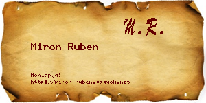 Miron Ruben névjegykártya